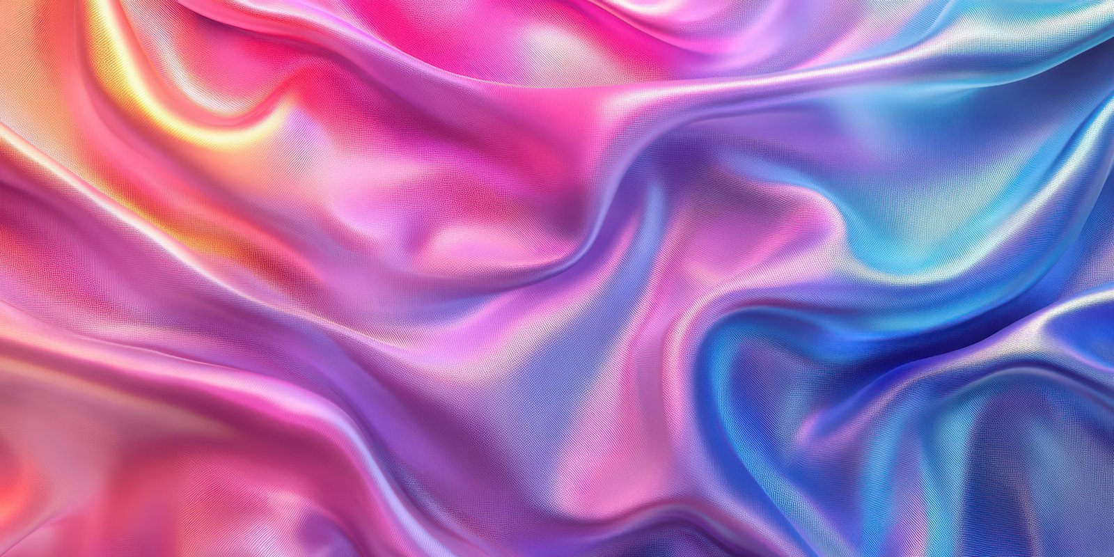 Flowing silk fabric with vibrant pink and blue hues creating a stunning visual effect in soft light